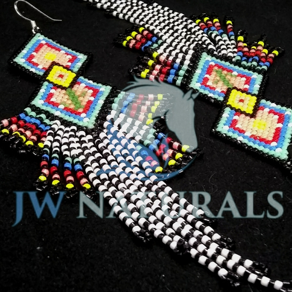 ⭐2x HP⭐Beaded Handmade Desert Sun Long Earrings